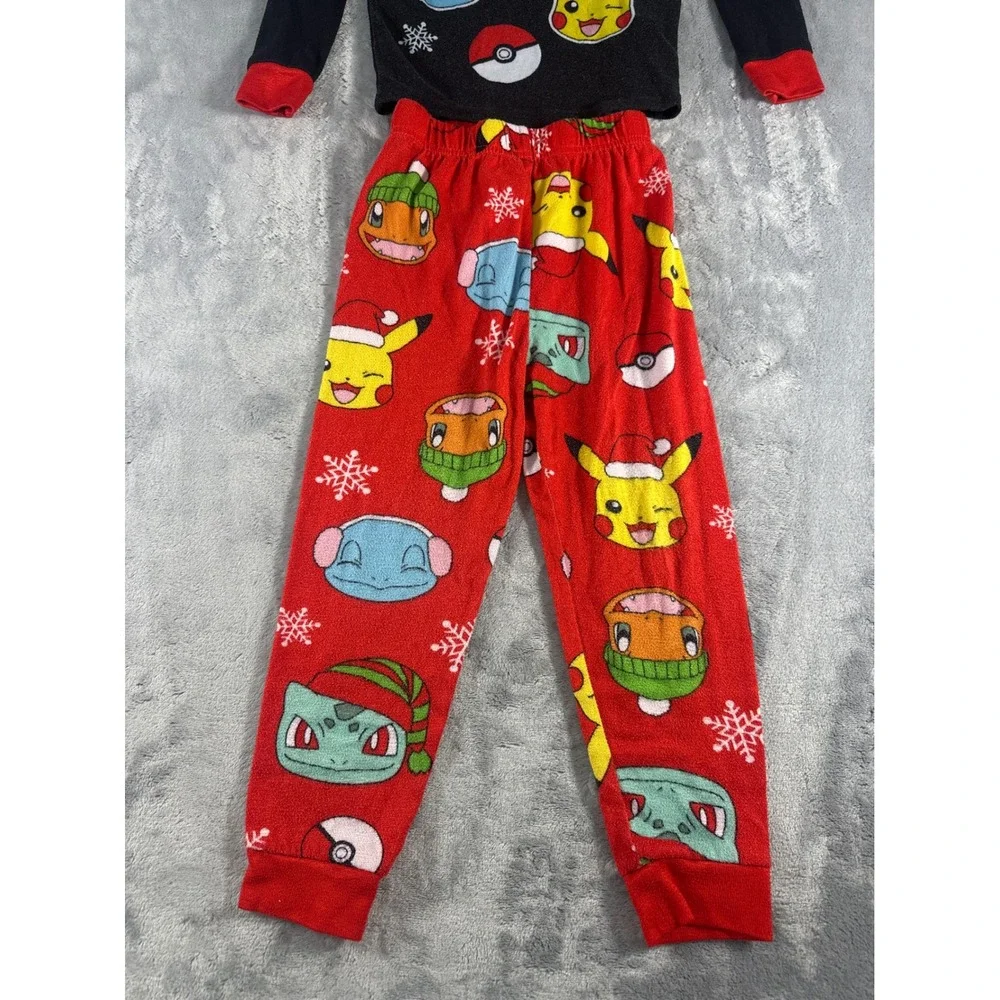 Pokemon Kids Christmas Pajama Set Size 6 Pikachu Bulbasaur Holiday Sleepwear